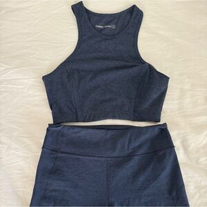 Outdoor Voices Set - Athena Crop Top & Warmup Shorts - Navy